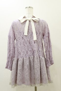画像2: axes femme / 総レースティアードチュニック Free ラベンダー H-25-11-24-1027-AX-OP-NS-ZH