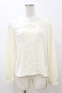 画像1: F&A / レース衿ダブル釦ブラウス Free 生成り H-25-11-24-1028-LO-BL-NS-ZH