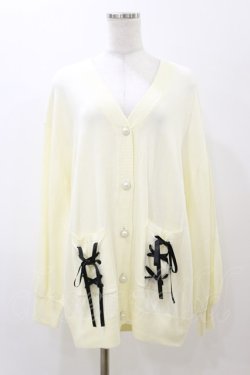 画像1: NOEMIE / レースアップカーディガン M アイボリー H-25-11-24-1030-LO-TO-NS-ZH