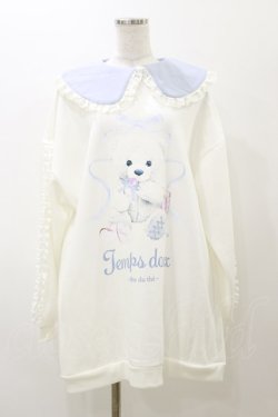 画像1: NOEMIE / 裏起毛袖フリルしろくまチュニック Free オフ/サックス H-25-11-24-1031-LO-TO-NS-ZH