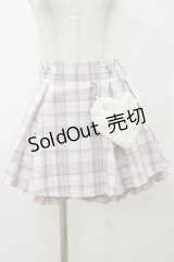 Ank Rouge / 羽ボアハートチェックスカパン M ピンク H-25-11-24-1038-CA-SK-NS-ZH