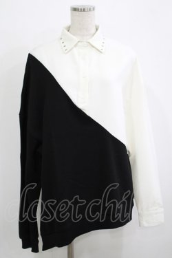 画像1: HELL CAT PUNKS / シャツ風プルオーバー F 黒×白 H-25-11-25-027-PU-TO-KB-ZH