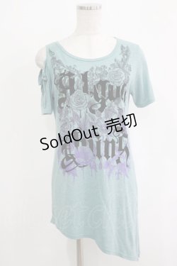 画像1: ALGONQUINS / アシメ半袖カットソー  ミント H-25-11-25-035-AL-TO-KB-ZT464