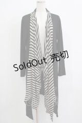 ALGONQUINS / ボーダー切替ロングカーデ  黒 H-25-11-25-036-AL-TO-KB-ZH