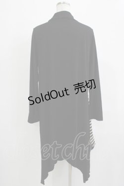 画像3: ALGONQUINS / ボーダー切替ロングカーデ  黒 H-25-11-25-036-AL-TO-KB-ZH