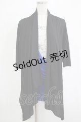 ALGONQUINS / ドレープレイヤード風カットソー  黒×白×青 H-25-11-25-037-AL-TO-KB-ZH