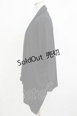 画像2: ALGONQUINS / ドレープレイヤード風カットソー  黒×白×青 H-25-11-25-037-AL-TO-KB-ZH