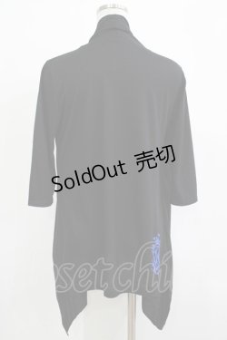 画像3: ALGONQUINS / ドレープレイヤード風カットソー  黒×白×青 H-25-11-25-037-AL-TO-KB-ZH