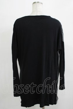 画像3: ALGONQUINS / ドレープレイヤード風カットソー  黒×グレー H-25-11-25-038-AL-TO-KB-ZH