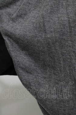 画像4: ALGONQUINS / ドレープレイヤード風カットソー  黒×グレー H-25-11-25-038-AL-TO-KB-ZH