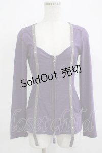 Ozz Croce / ZIPカットソーカーディガン  パープル H-25-11-25-039-OO-TO-KB-ZH