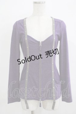 画像1: Ozz Croce / ZIPカットソーカーディガン  パープル H-25-11-25-039-OO-TO-KB-ZH
