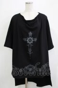 SEX POT ReVeNGe / クロスプリントロングトップス  ブラック H-25-11-25-043-SP-TO-KB-ZT1127J