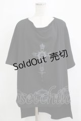 SEX POT ReVeNGe / クロスプリントロングトップス  ブラック H-25-11-25-043-SP-TO-KB-ZT470