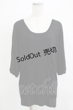 画像1: Ozz Croce / バックプリントドルマンカットソー  黒 H-25-11-25-045-OO-TO-KB-ZH