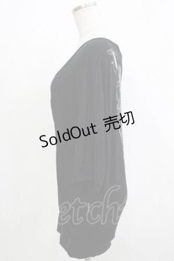 画像2: Ozz Croce / バックプリントドルマンカットソー  黒 H-25-11-25-045-OO-TO-KB-ZH