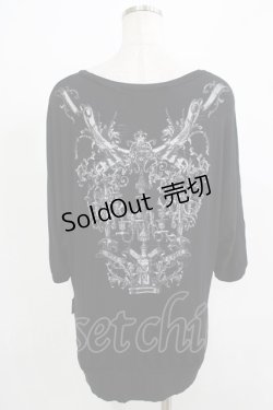 画像3: Ozz Croce / バックプリントドルマンカットソー  黒 H-25-11-25-045-OO-TO-KB-ZH