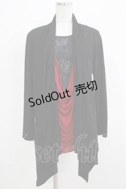 画像1: ALGONQUINS / レイヤード風切替カットソー  黒×ワイン H-25-11-25-048-AL-TO-KB-ZH