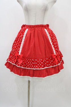 画像1: BABY,THE STARS SHINE BRIGHT / ドットリボンフリルスカート Free エンジ H-25-11-25-1035-BA-SK-NS-ZH