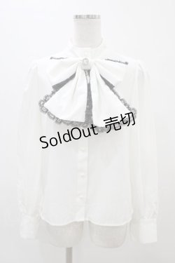画像1: Jamie エーエヌケー / BIGリボンブラウス M オフ H-25-11-25-1051-LO-BL-NS-ZH