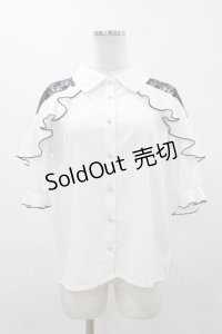 NOEMIE / レース切替ラッフルブラウス M オフ H-25-11-25-1052-LO-BL-NS-ZH