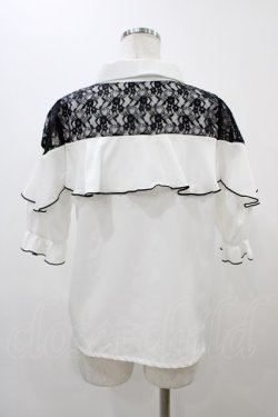 画像2: NOEMIE / レース切替ラッフルブラウス M オフ H-25-11-25-1052-LO-BL-NS-ZH