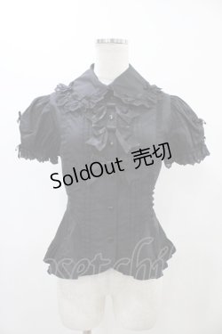 画像1: Angelic Pretty / トリプルリボンブラウス Free ブラック H-25-11-25-1057-AP-BL-NS-ZH