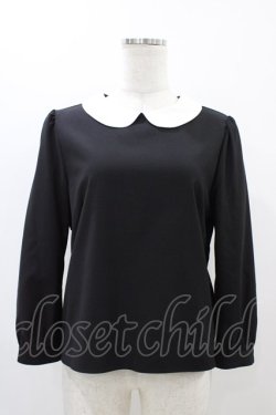 画像1: franche lippee black / 丸襟ブラウス M ブラック H-25-11-25-1059-LO-BL-NS-ZH