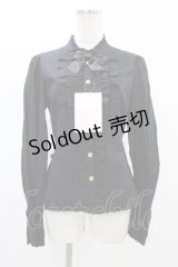 metamorphose / スタンドカラーピンタックフリルブラウス サイズ1 ブラック H-25-11-25-1017-ME-BL-NS-ZH