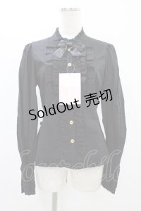 metamorphose / スタンドカラーピンタックフリルブラウス サイズ1 ブラック H-25-11-25-1017-ME-BL-NS-ZH