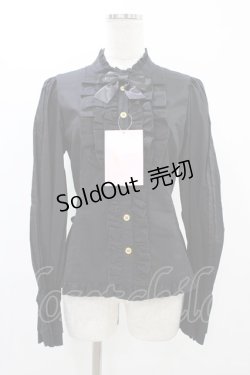 画像1: metamorphose / スタンドカラーピンタックフリルブラウス サイズ1 ブラック H-25-11-25-1017-ME-BL-NS-ZH