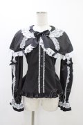 metamorphose / ケープ付き丸襟ブラウス サイズ1 ブラック H-25-11-25-1018-ME-BL-NS-ZH