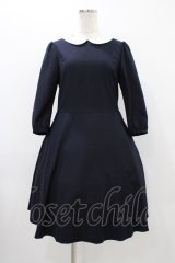 Franche Lippee / 丸襟ワンピース M ネイビー H-25-11-25-1024-LO-OP-NS-ZH
