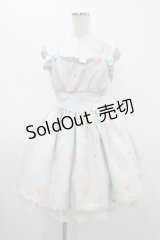 Bon21Hiz / 肩リボンジャンパースカート M サックス H-25-11-25-1029-0-OP-NS-ZH