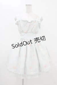 Bon21Hiz / 肩リボンジャンパースカート M サックス H-25-11-25-1029-0-OP-NS-ZH