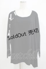 ALGONQUINS / リボン編上BIGカットソー  ブラック H-25-11-25-050-AL-TO-KB-ZH