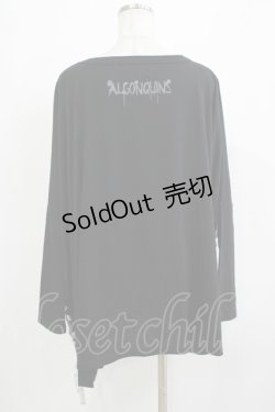 画像3: ALGONQUINS / リボン編上BIGカットソー  ブラック H-25-11-25-050-AL-TO-KB-ZH