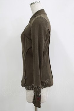 画像2: Ozz oneste / チャイナボタンZIPカーデ  カーキ H-25-11-25-053-OO-TO-KB-ZH