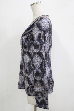 画像2: Rozen Kavalier / ビジュー付総柄カットソー  ブルーグレー H-25-11-25-054-OO-TO-KB-ZH