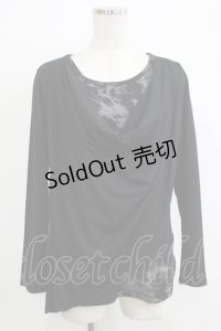 ALGONQUINS / ドレープレイヤード風カットソー  ブラック H-25-11-25-055-AL-TO-KB-ZH