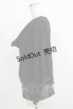 画像2: ALGONQUINS / ドレープレイヤード風カットソー  ブラック H-25-11-25-055-AL-TO-KB-ZH