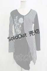 ALGONQUINS / ギャザー切替ロングカットソー  黒 H-25-11-25-058-AL-TO-KB-ZH