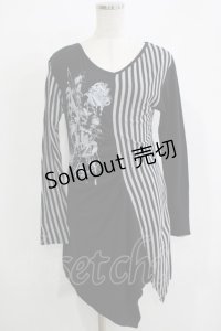 ALGONQUINS / ギャザー切替ロングカットソー  黒 H-25-11-25-058-AL-TO-KB-ZH