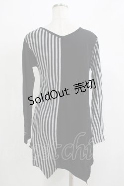 画像3: ALGONQUINS / ギャザー切替ロングカットソー  黒 H-25-11-25-058-AL-TO-KB-ZH