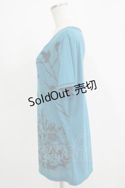 画像2: ALGONQUINS / プリント半袖カットソー  ブルー H-25-11-25-059-AL-TO-KB-ZH