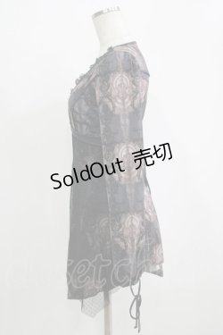画像2: OZZ ANGELO / チュール重ね総柄カットソー  グレー H-25-11-25-060-OO-TO-KB-ZH