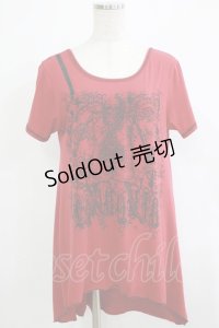 ALGONQUINS / ZIPプリントロングカットソー  赤 H-25-11-25-062-AL-TO-KB-ZH