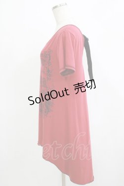 画像2: ALGONQUINS / ZIPプリントロングカットソー  赤 H-25-11-25-062-AL-TO-KB-ZH