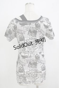 画像3: ALGONQUINS / 総柄半袖カットソー  白×黒 H-25-11-25-063-AL-TO-KB-ZH