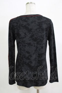 画像3: ALGONQUINS / ロゴクラウン刺繍カットソー  黒×赤 H-25-11-25-064-AL-TO-KB-ZH